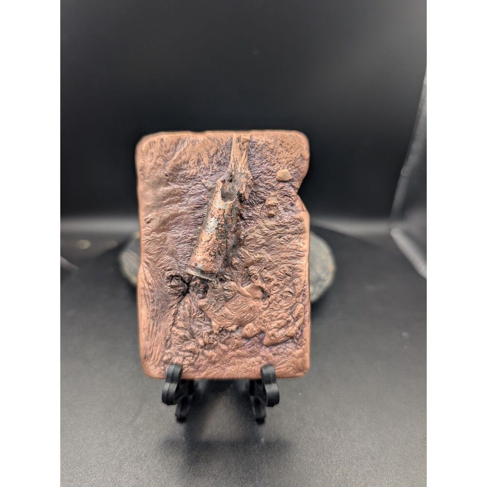 Hand Poured Copper Bar Bullion 8.1 oz Bullet Casing Art